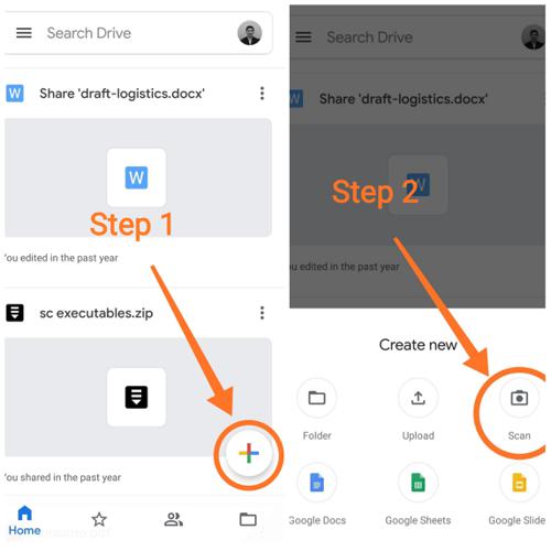 Scan a document on Android using Google Drive